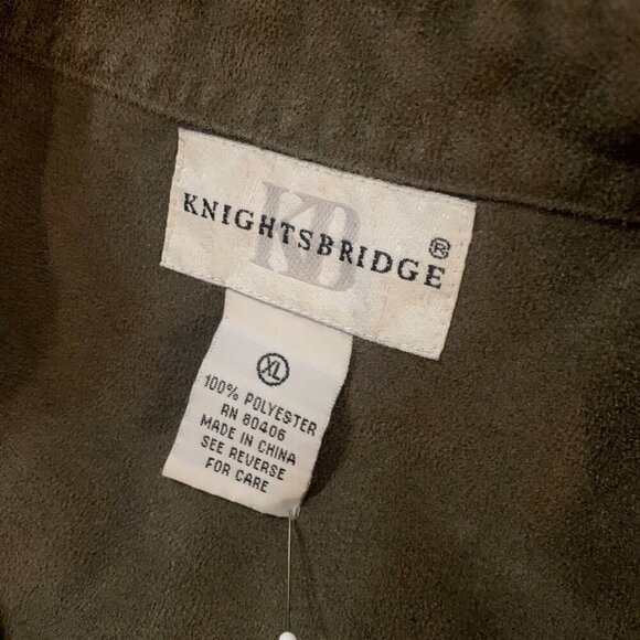 Knights Bridge. Size XL. Suede Cloth Long Sleeve Shirt. Brown/green. B107 - Picture 6 of 6